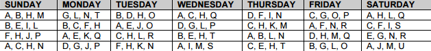 Fox Enrichment Schedule 